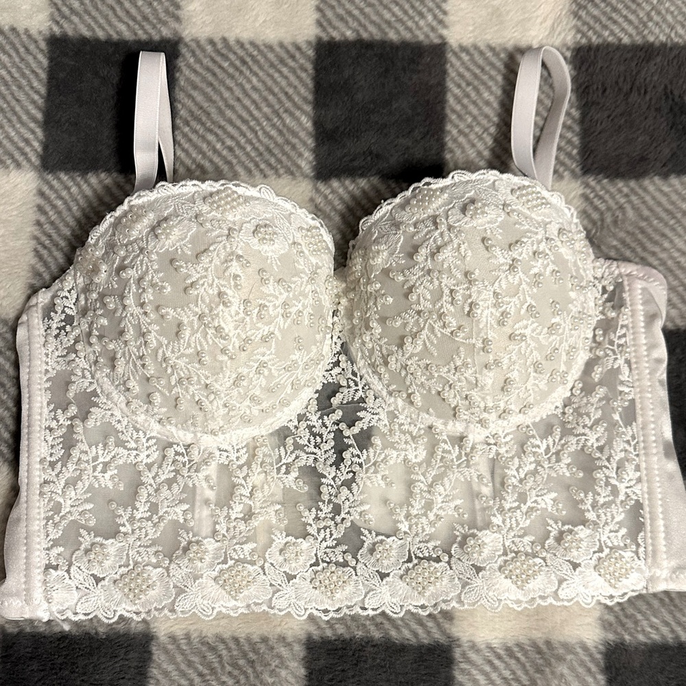 Windsor- Pretty in Pearls Hand Beaded Bustier - Picture 2 of 4